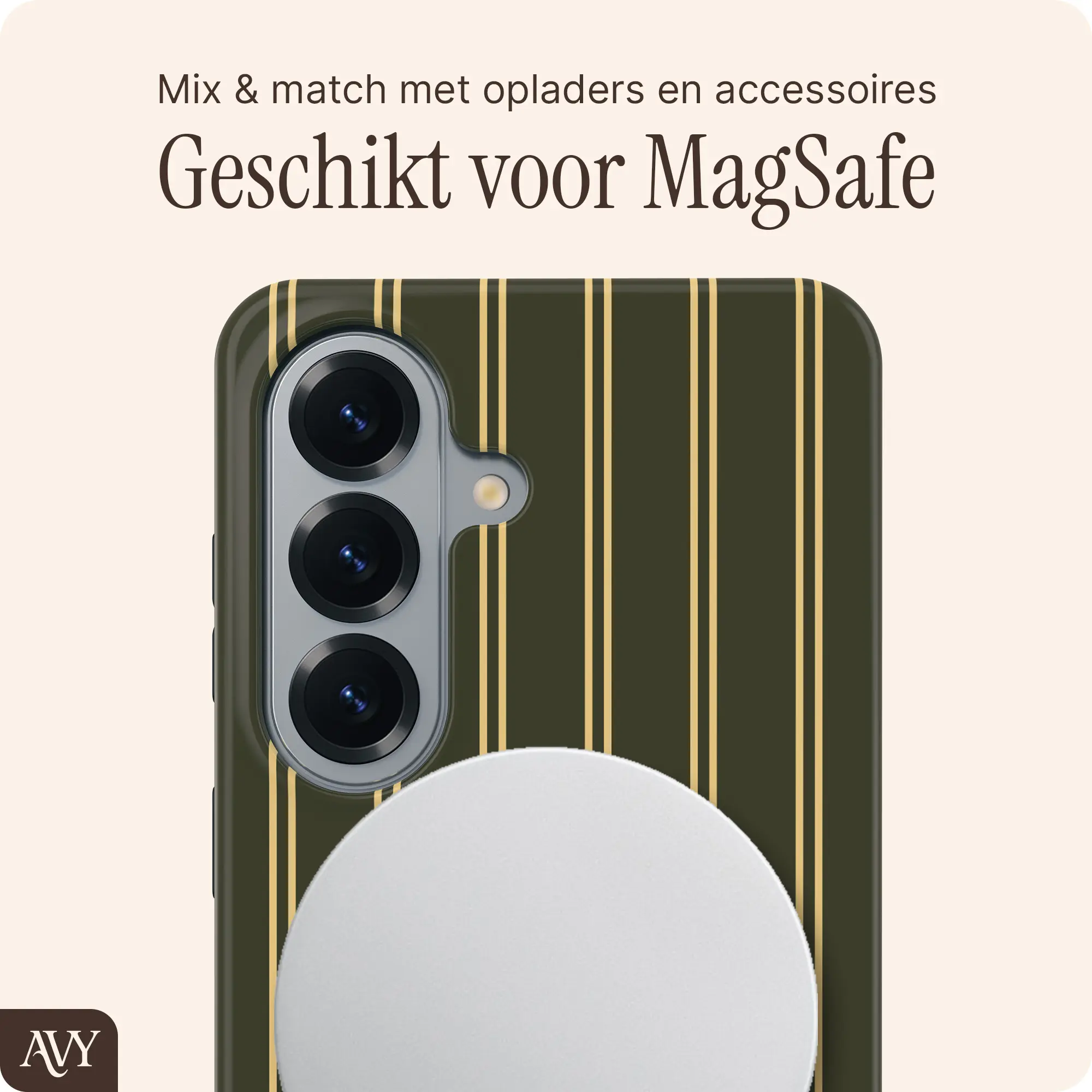 AVY Samsung Galaxy S26 Plus Hoesje MagSafe Back Cover Martini Olive afbeelding 4