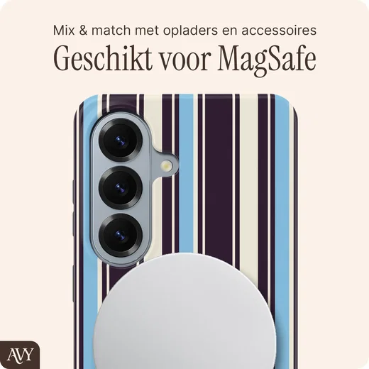 AVY Samsung Galaxy S26 Plus Hoesje MagSafe Back Cover Oxford Stripe afbeelding 4