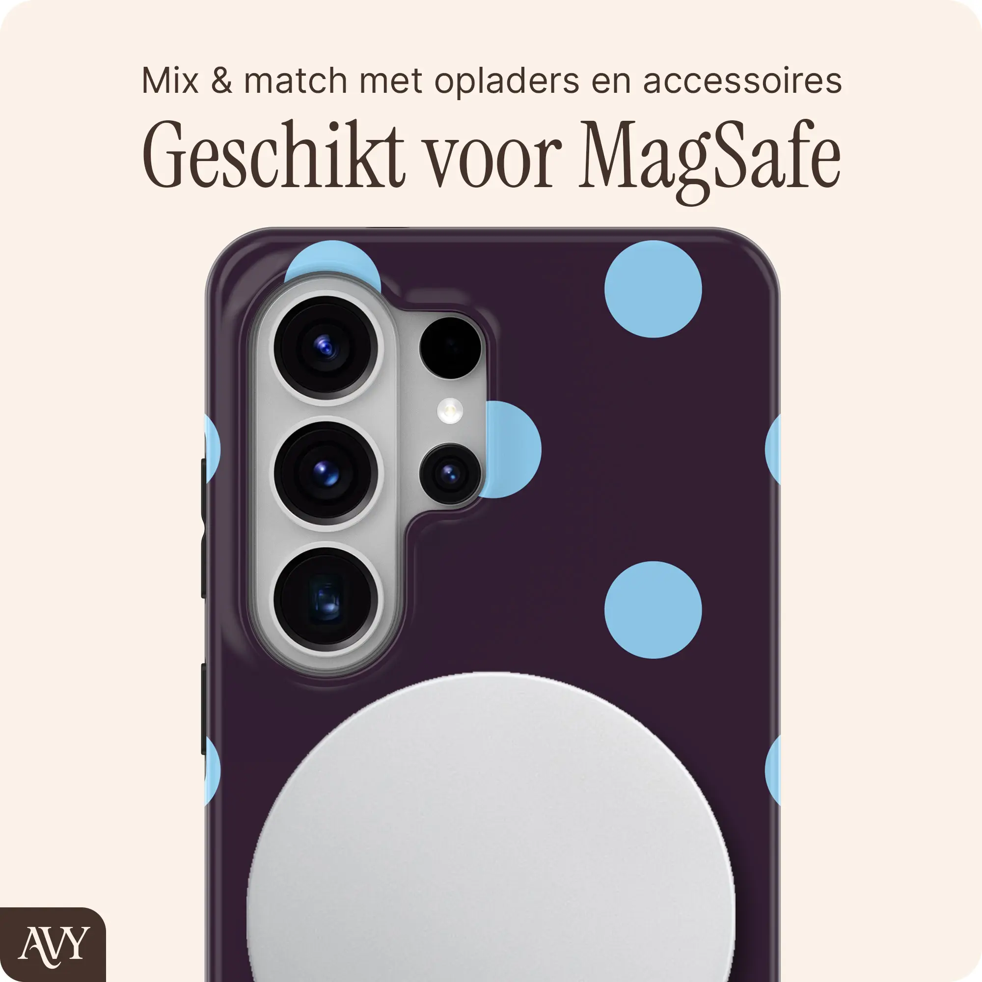 AVY Samsung Galaxy S26 Ultra Hoesje MagSafe Back Cover Blueberry Wine afbeelding 3