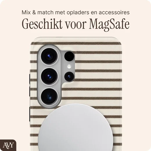 AVY Samsung Galaxy S26 Ultra Hoesje MagSafe Back Cover Cafe Creme afbeelding 3