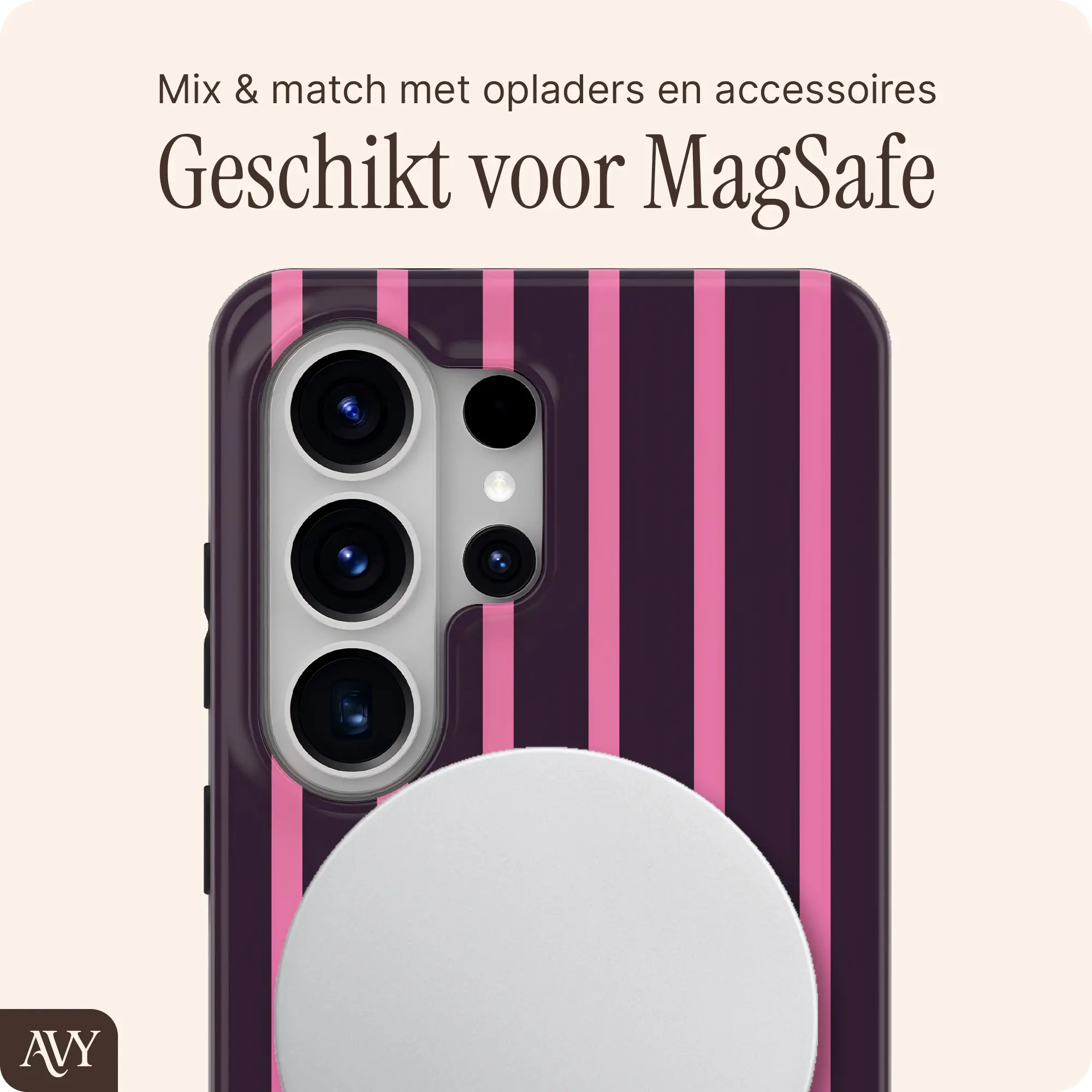 AVY Samsung Galaxy S26 Ultra Hoesje MagSafe Back Cover Cherry Wine afbeelding 4