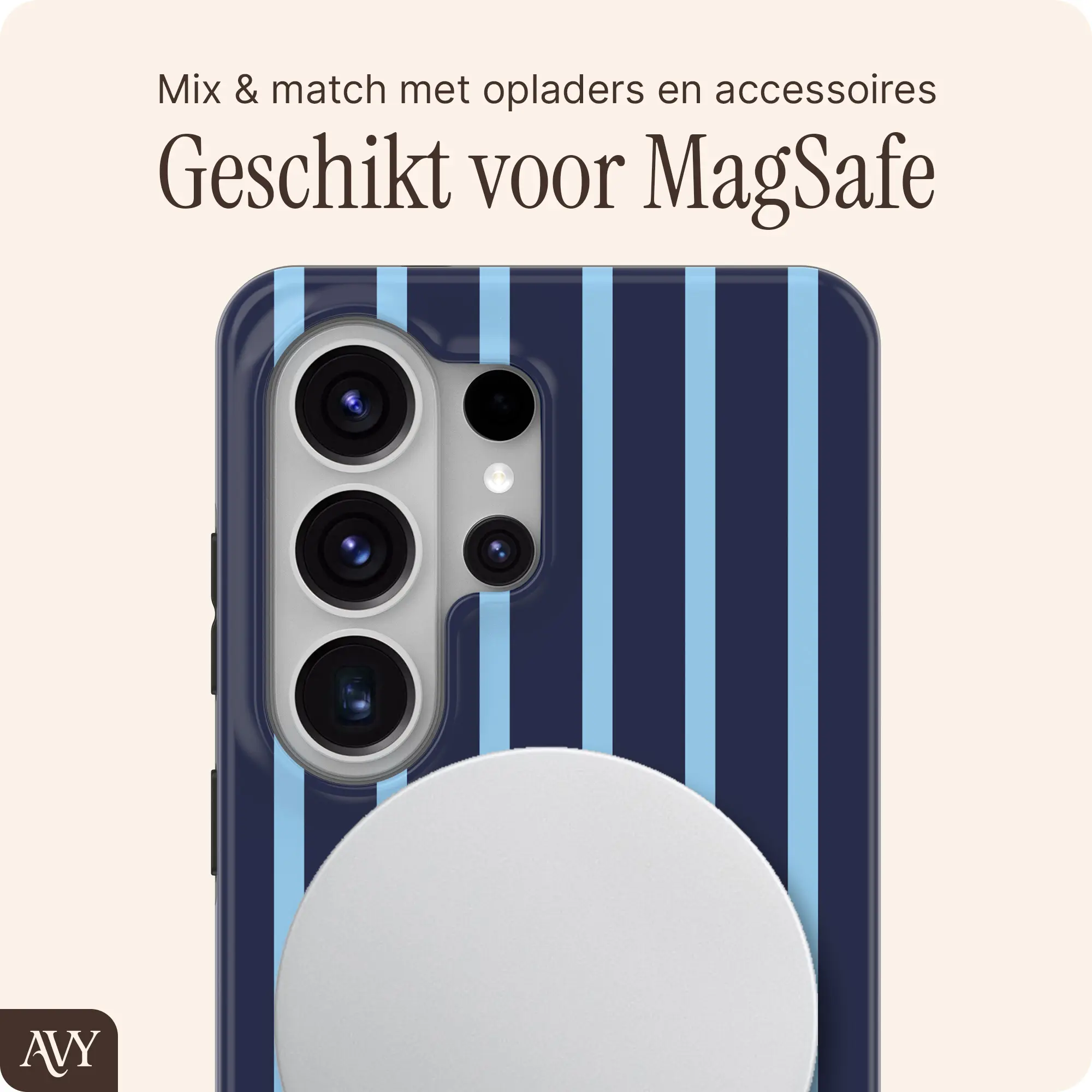 AVY Samsung Galaxy S26 Ultra Hoesje MagSafe Back Cover Blue Society afbeelding 4