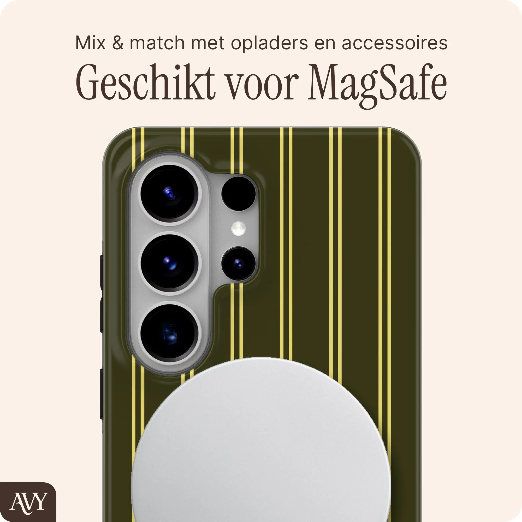 AVY Samsung Galaxy S26 Ultra Hoesje MagSafe Back Cover Martini Olive afbeelding 4