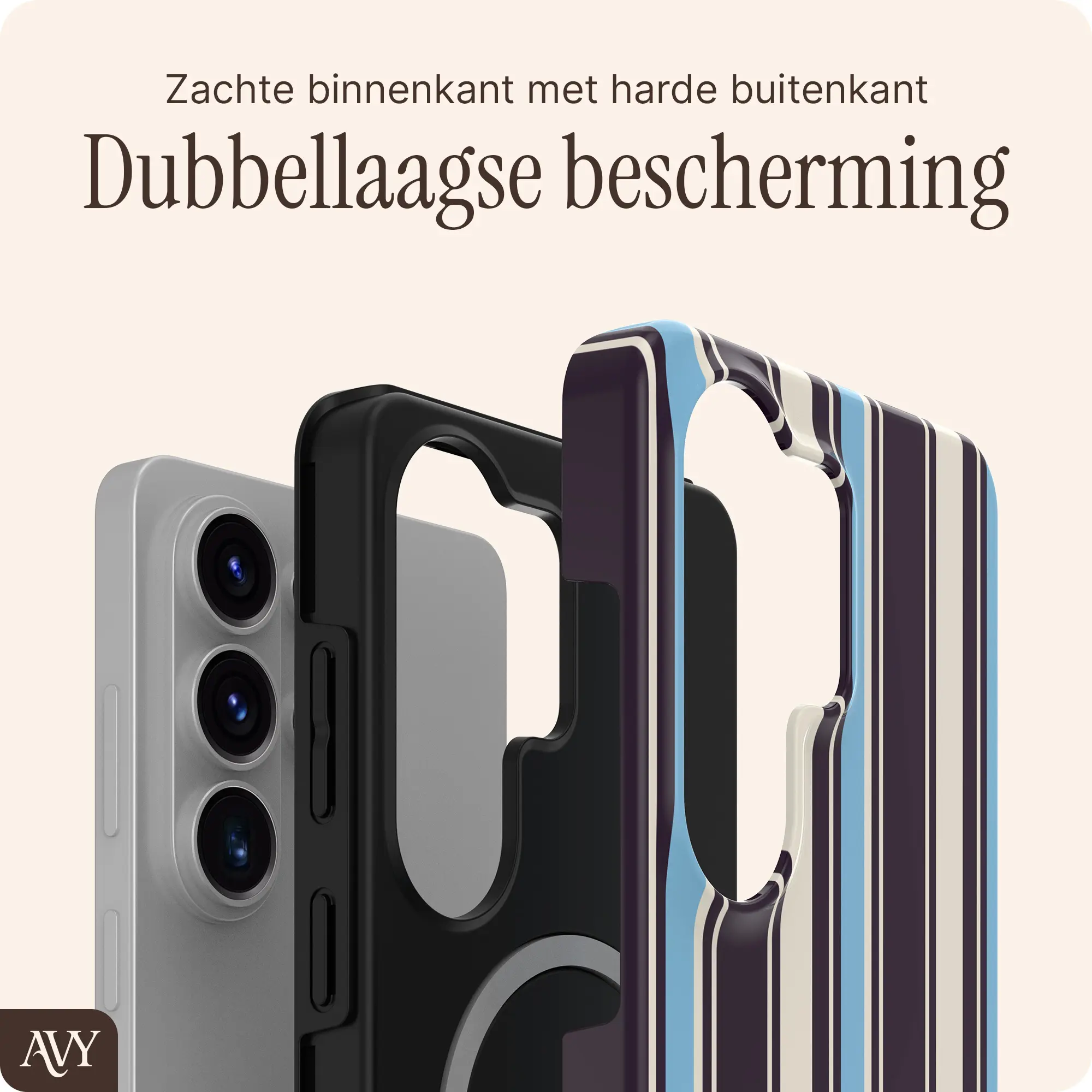 AVY Samsung Galaxy S26 Ultra Hoesje MagSafe Back Cover Oxford Stripe afbeelding 2