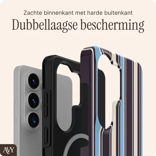 AVY Samsung Galaxy S26 Ultra Hoesje MagSafe Back Cover Oxford Stripe afbeelding 2