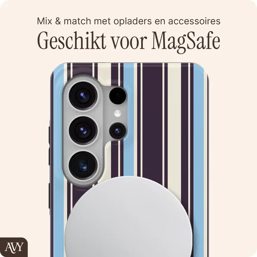 AVY Samsung Galaxy S26 Ultra Hoesje MagSafe Back Cover Oxford Stripe afbeelding 4
