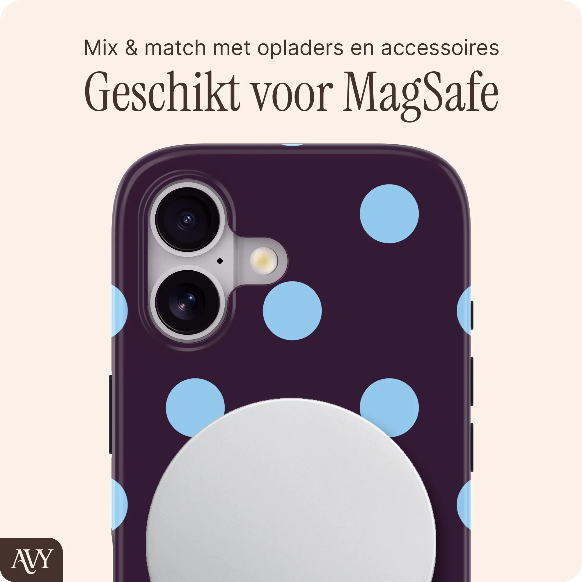 AVY Apple iPhone 17 Hoesje MagSafe Back Cover Blueberry Wine afbeelding 4