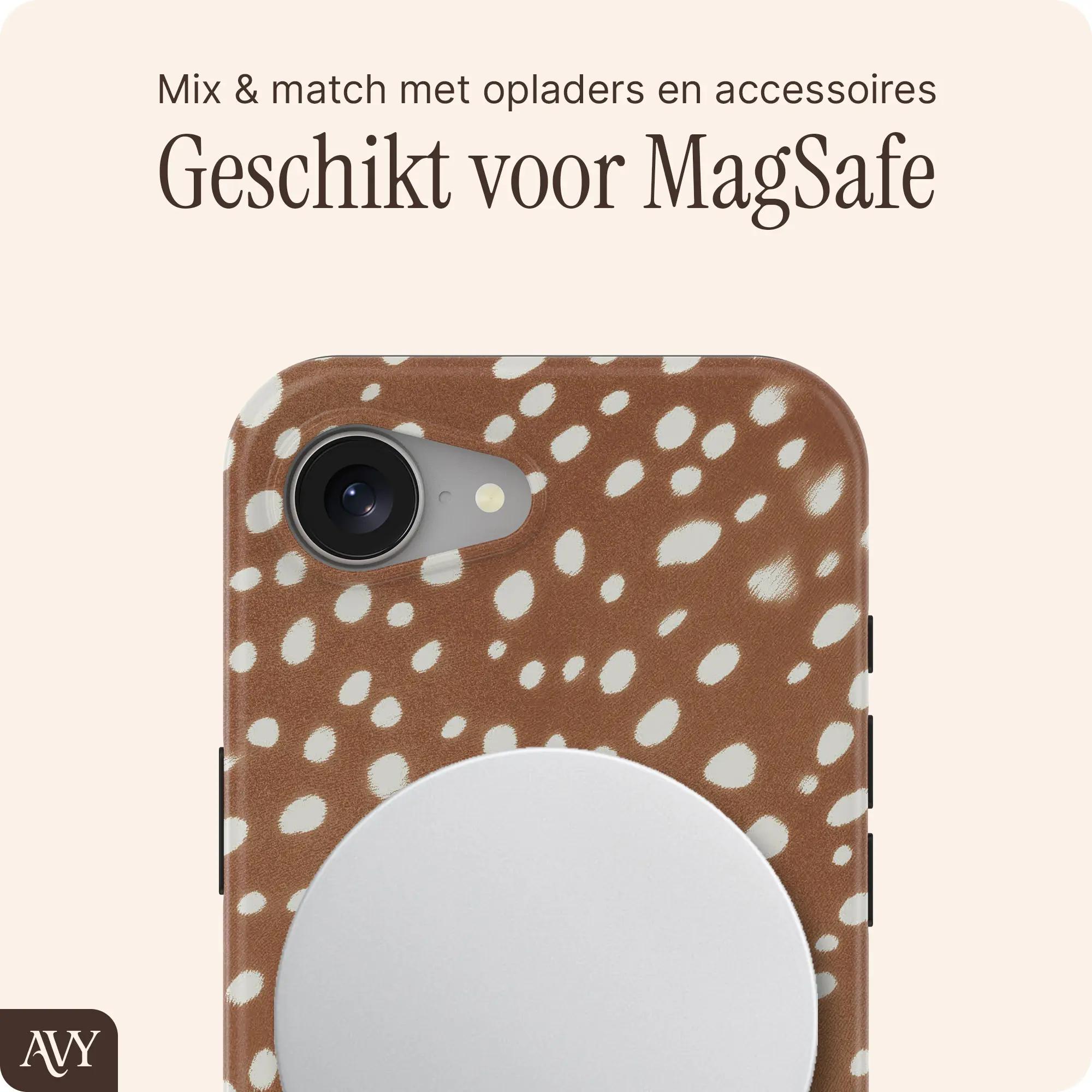 AVY Apple iPhone 17e / 16e Hoesje MagSafe Back Cover Bambi afbeelding 4