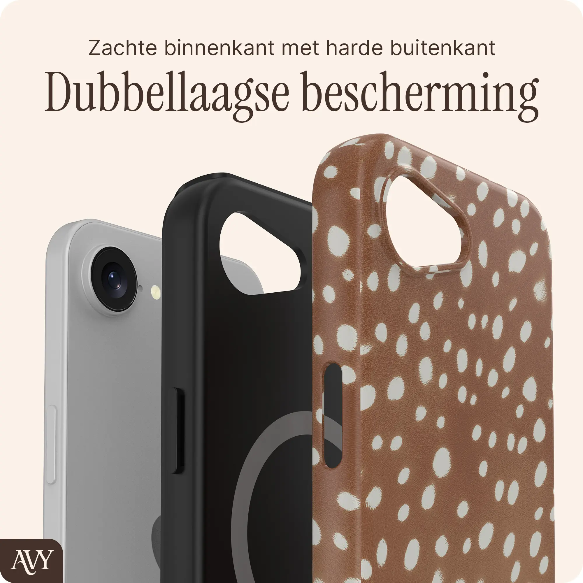 AVY Apple iPhone 17e / 16e Hoesje MagSafe Back Cover Bambi afbeelding 2