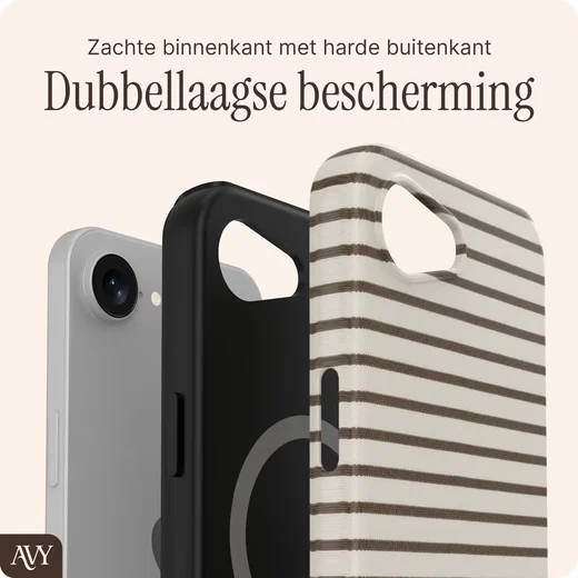 AVY Apple iPhone 17e / 16e Hoesje MagSafe Back Cover Cafe Creme afbeelding 2