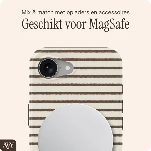 AVY Apple iPhone 17e / 16e Hoesje MagSafe Back Cover Cafe Creme afbeelding 4