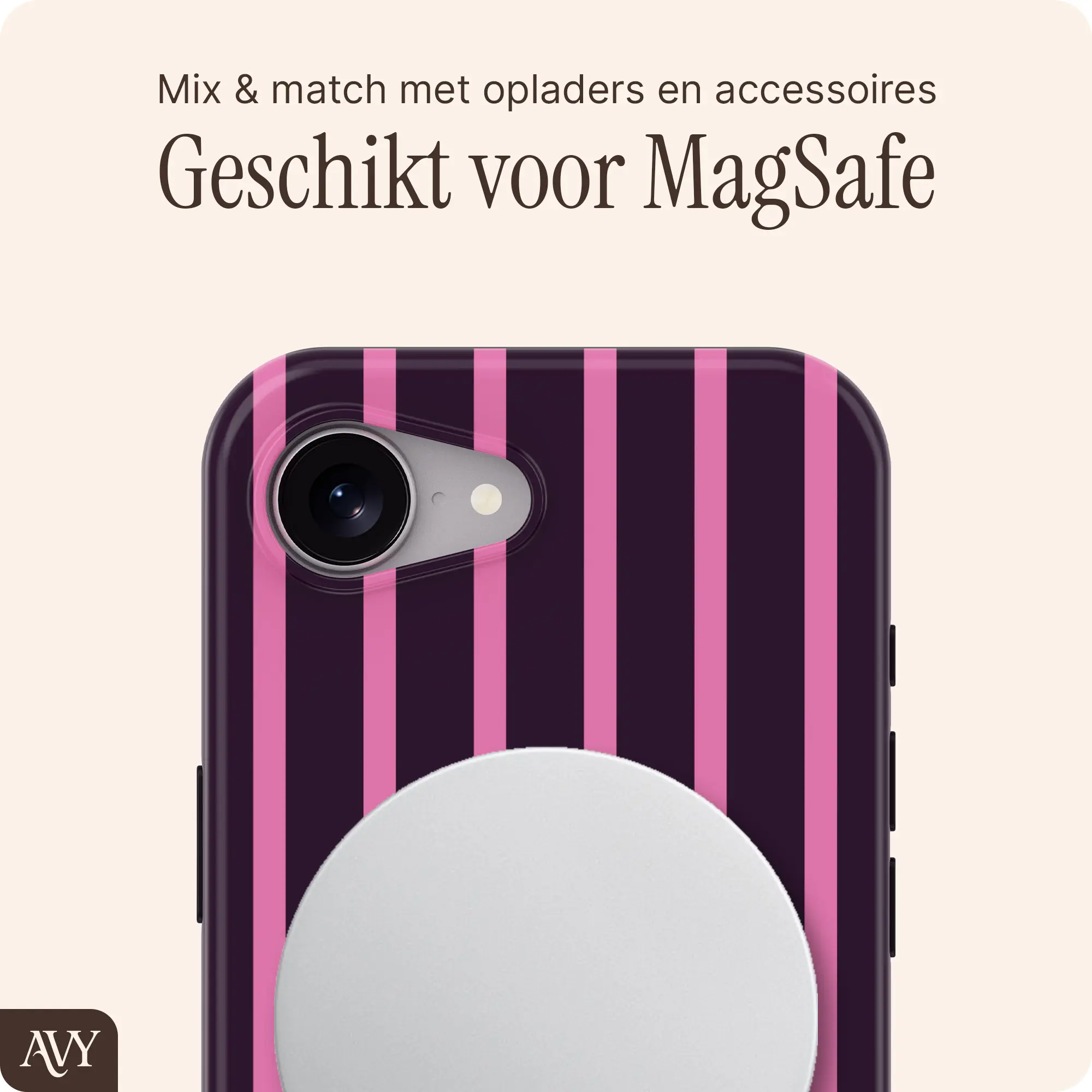 AVY Apple iPhone 17e / 16e Hoesje MagSafe Back Cover Cherry Wine afbeelding 4