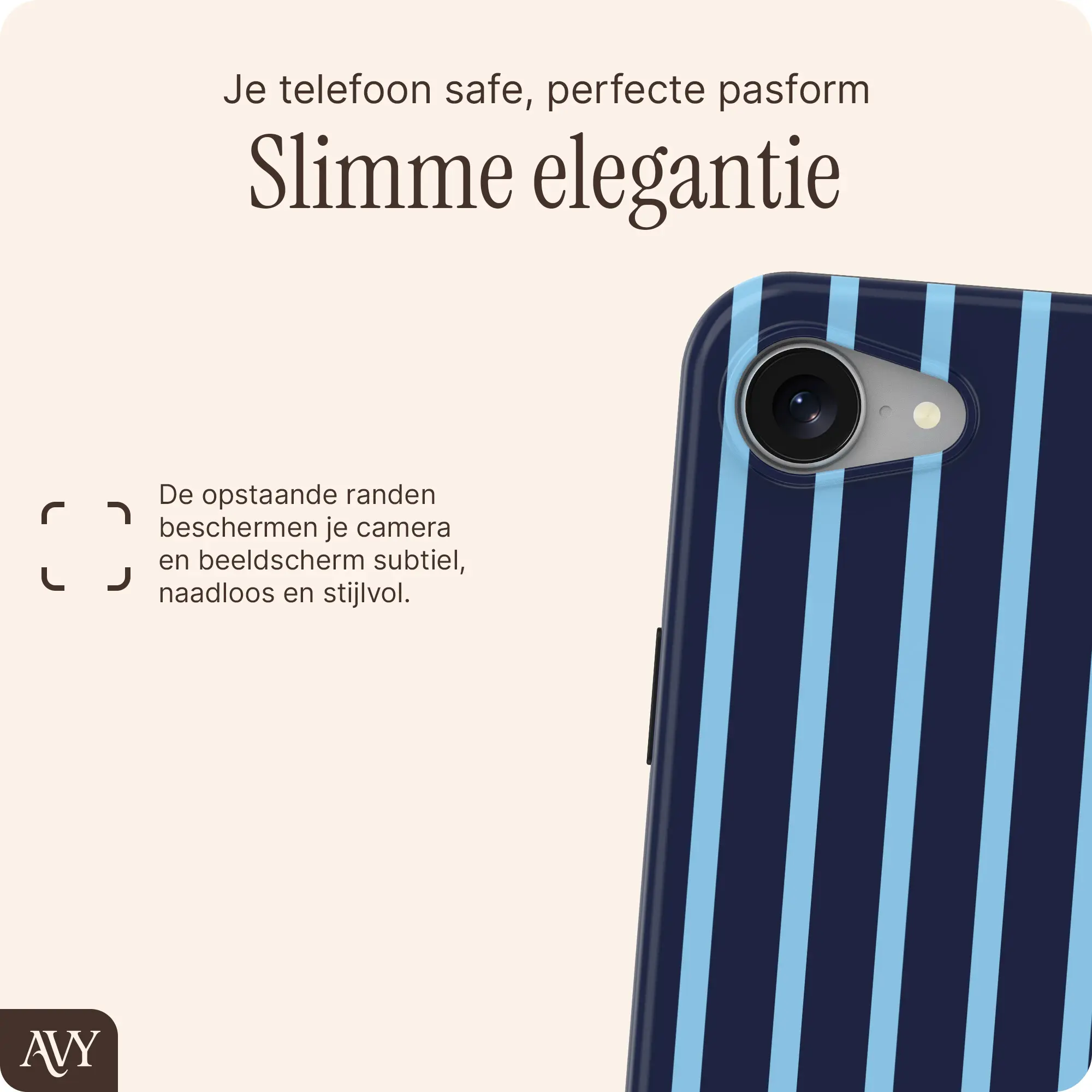 AVY Apple iPhone 17e / 16e Hoesje MagSafe Back Cover Blue Society afbeelding 5