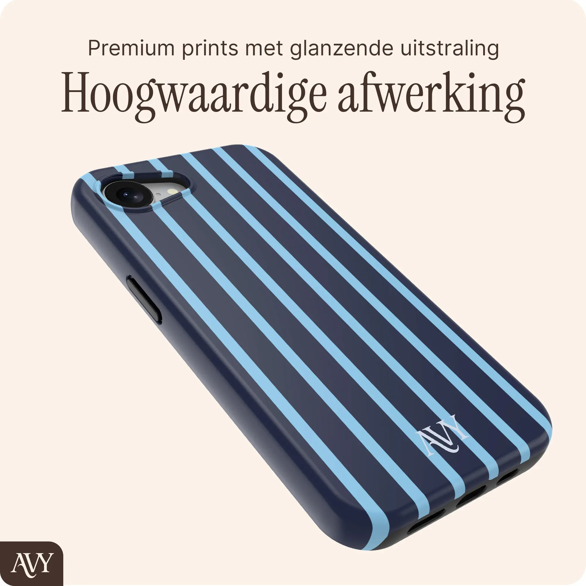 AVY Apple iPhone 17e / 16e Hoesje MagSafe Back Cover Blue Society afbeelding 6