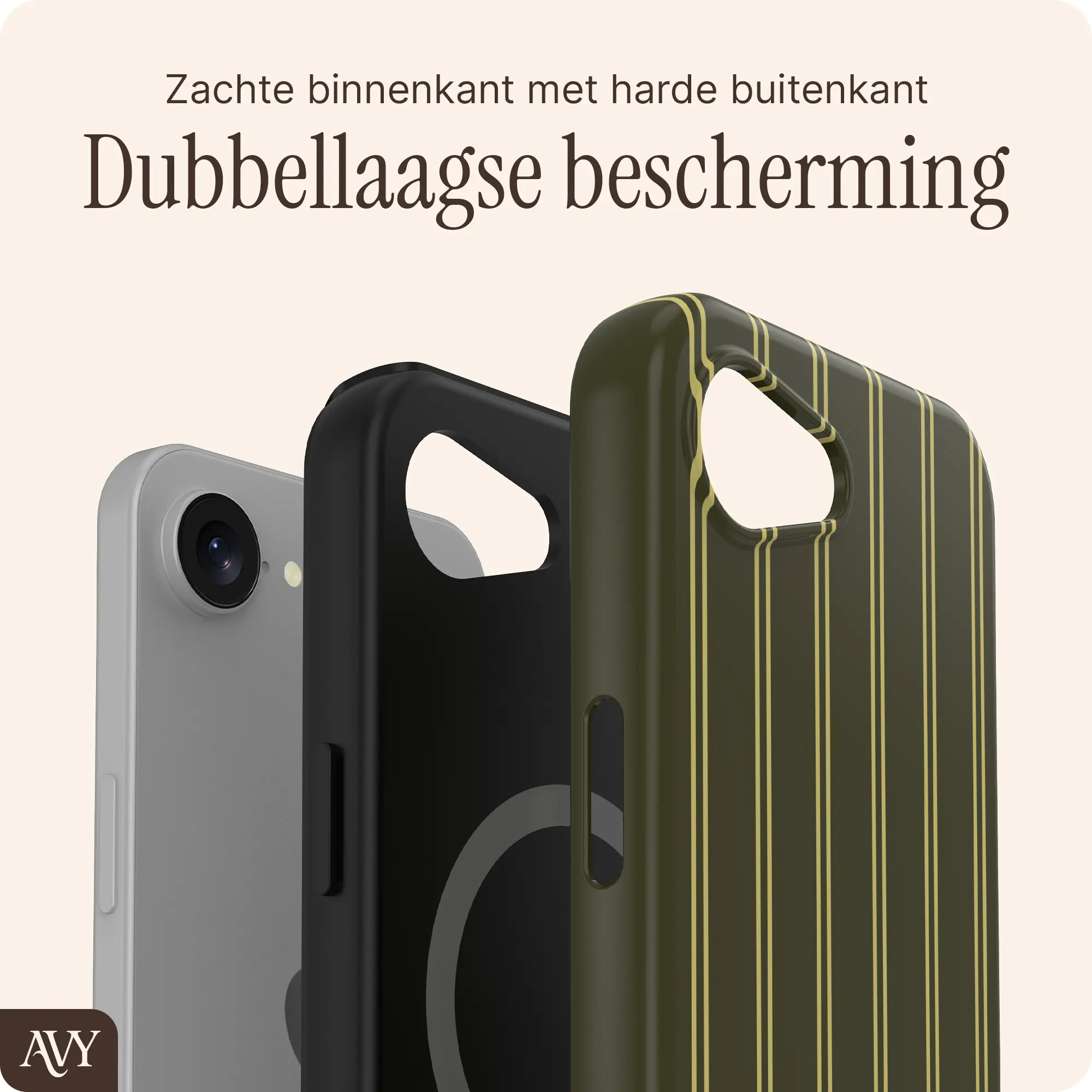 AVY Apple iPhone 17e / 16e Hoesje MagSafe Back Cover Martini Olive afbeelding 2