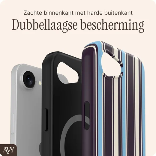 AVY Apple iPhone 17e / 16e Hoesje MagSafe Back Cover Oxford Stripe afbeelding 2