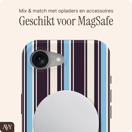AVY Apple iPhone 17e / 16e Hoesje MagSafe Back Cover Oxford Stripe afbeelding 4