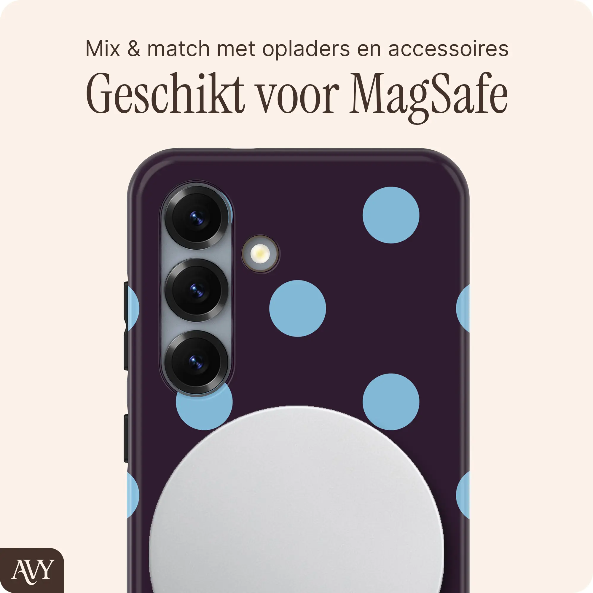 AVY Samsung Galaxy S25 Hoesje MagSafe Back Cover Blueberry Wine afbeelding 3