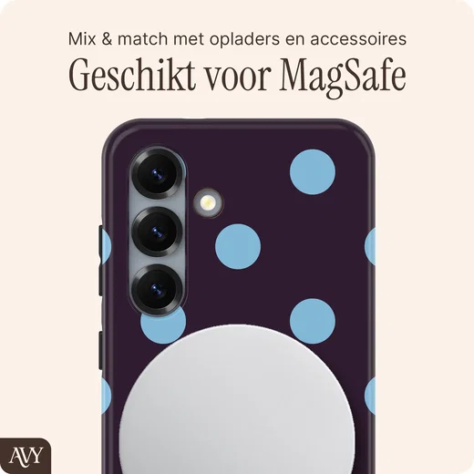 AVY Samsung Galaxy S25 Hoesje MagSafe Back Cover Blueberry Wine afbeelding 3