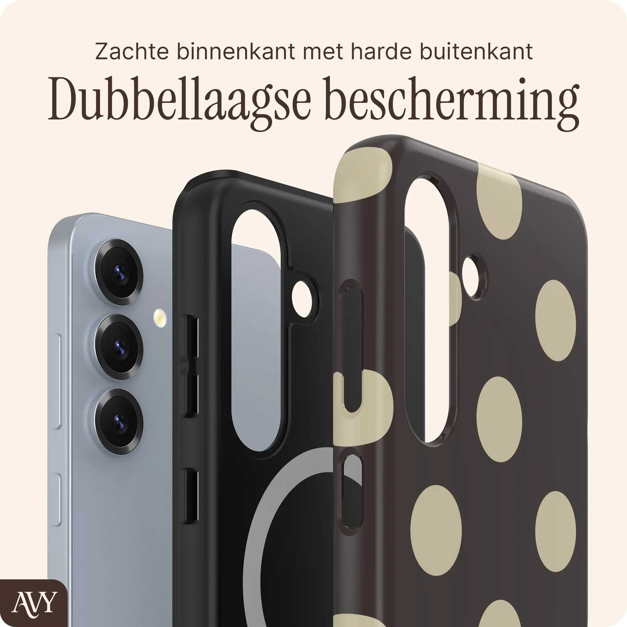 AVY Samsung Galaxy S25 Hoesje MagSafe Back Cover Tiramisu afbeelding 2