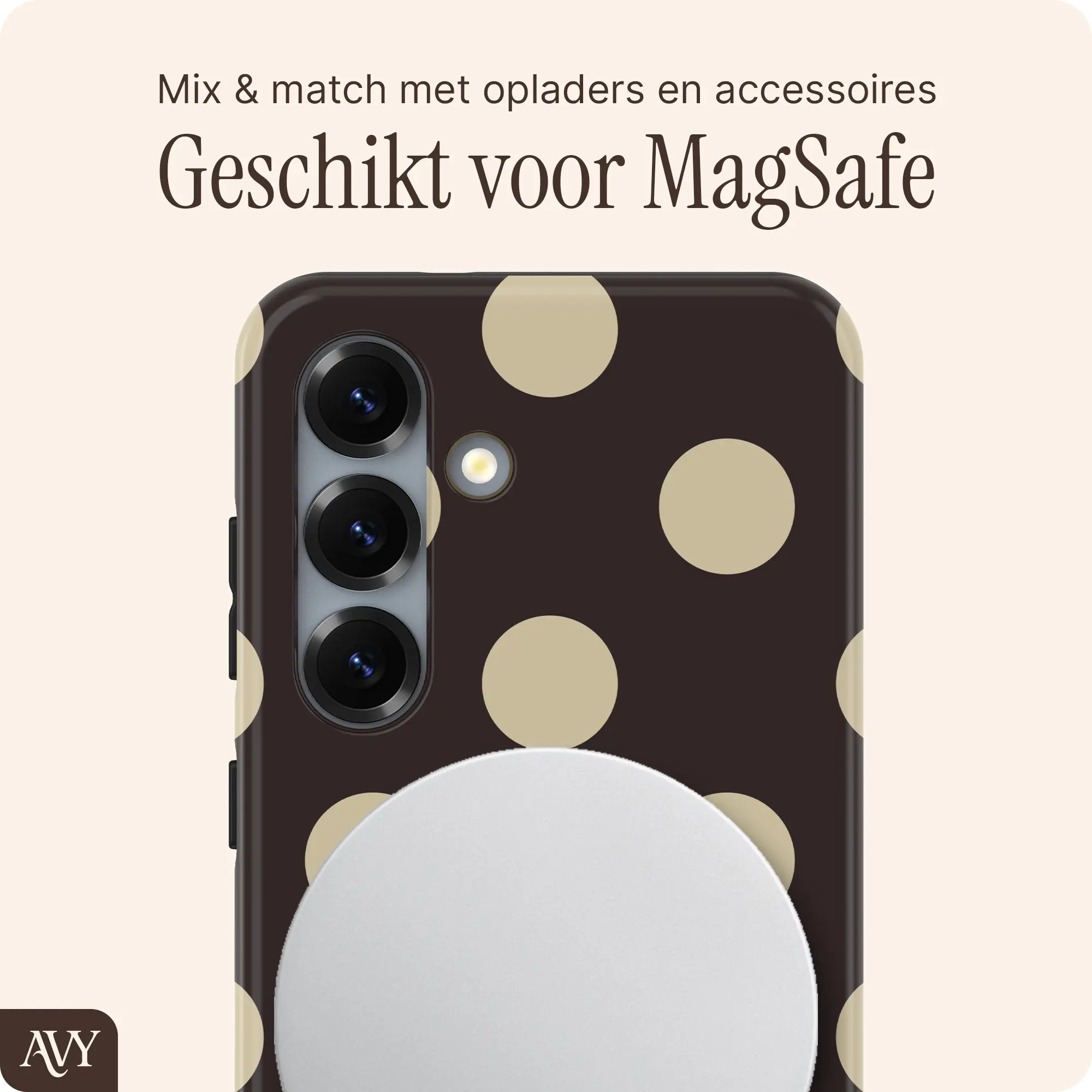 AVY Samsung Galaxy S25 Hoesje MagSafe Back Cover Tiramisu afbeelding 3