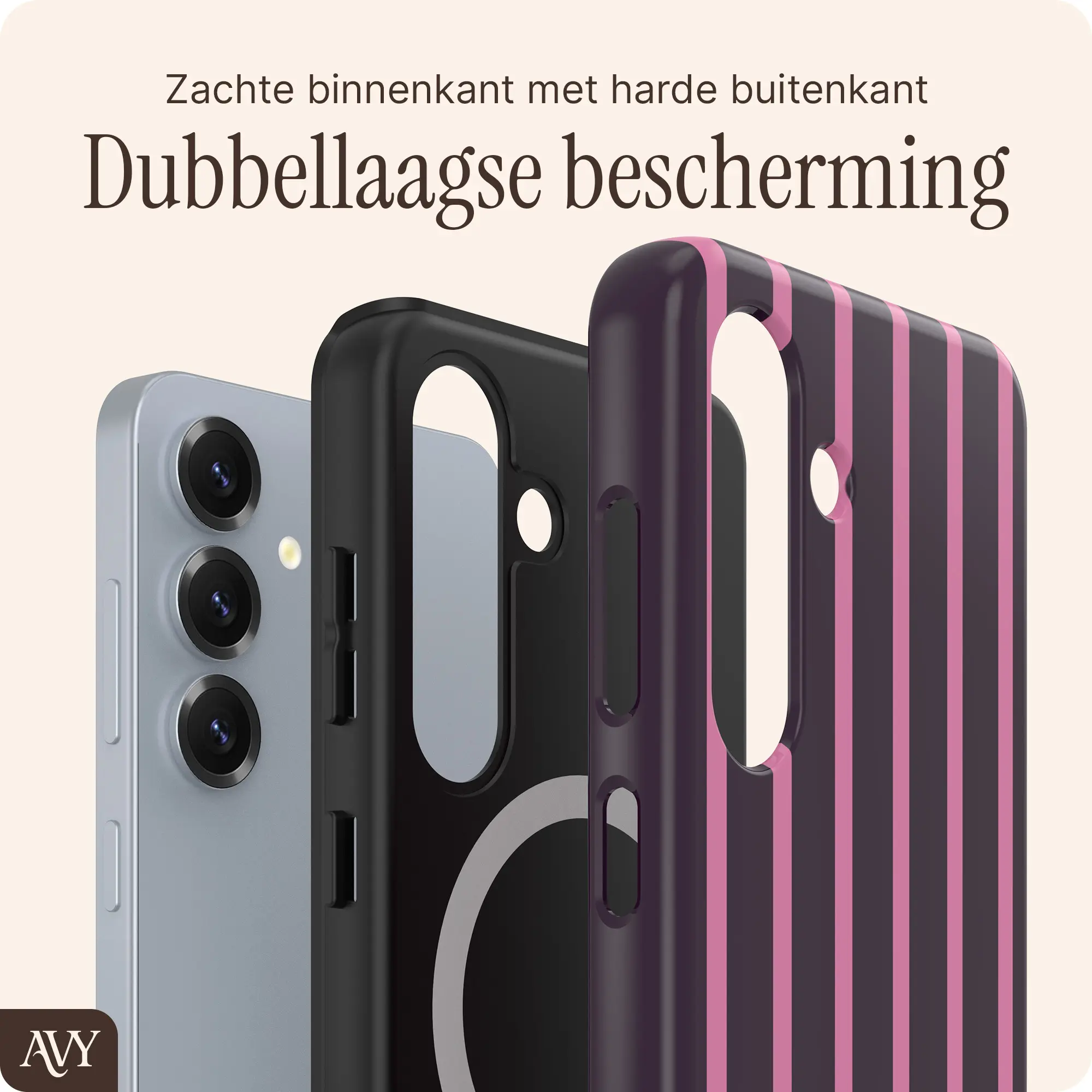 AVY Samsung Galaxy S25 Hoesje MagSafe Back Cover Cherry Wine afbeelding 2