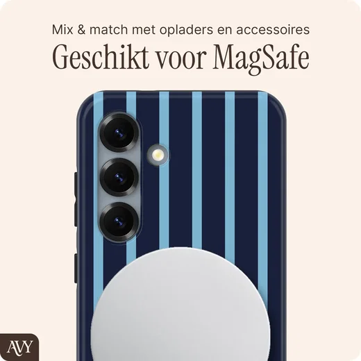 AVY Samsung Galaxy S25 Hoesje MagSafe Back Cover Blue Society afbeelding 3