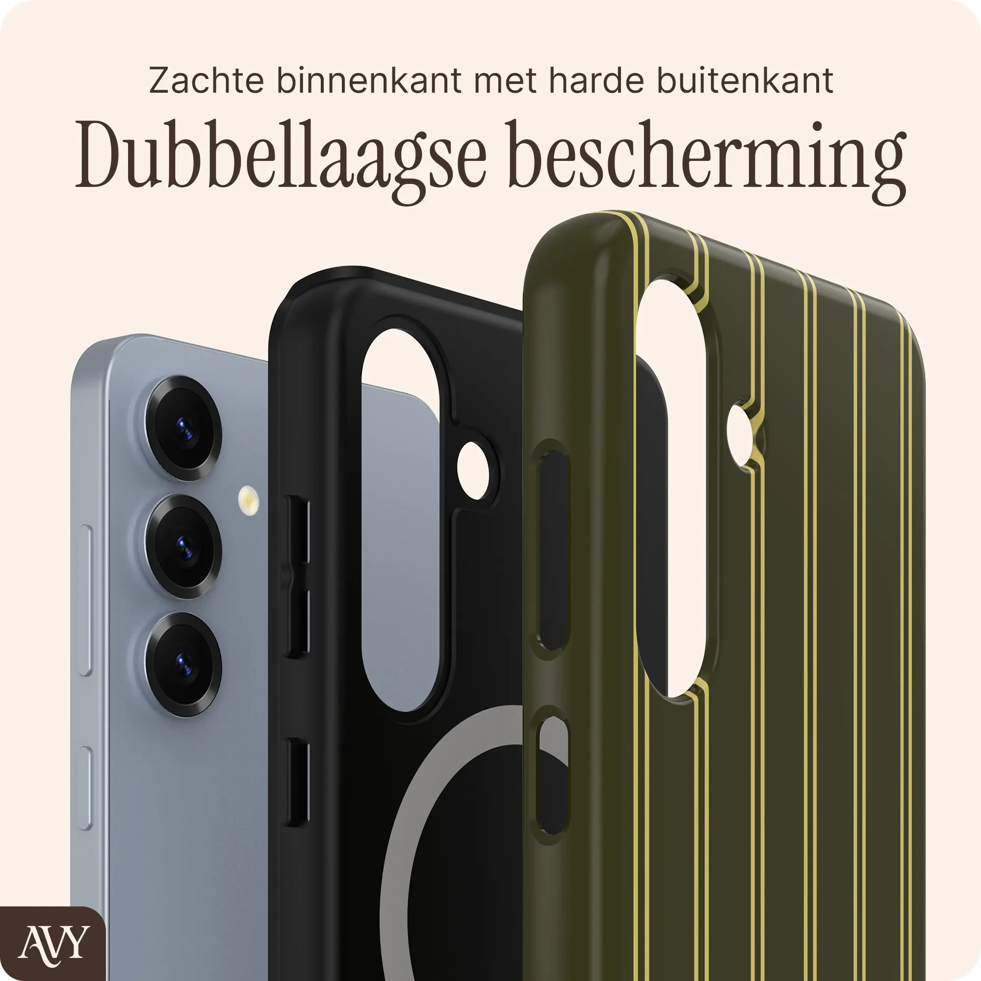 AVY Samsung Galaxy S25 Hoesje MagSafe Back Cover Martini Olive afbeelding 2
