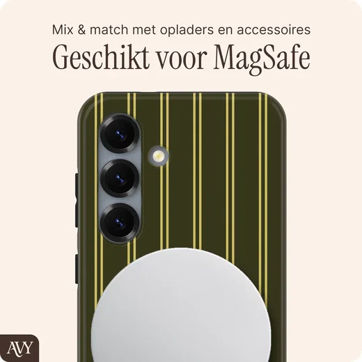 AVY Samsung Galaxy S25 Hoesje MagSafe Back Cover Martini Olive afbeelding 3