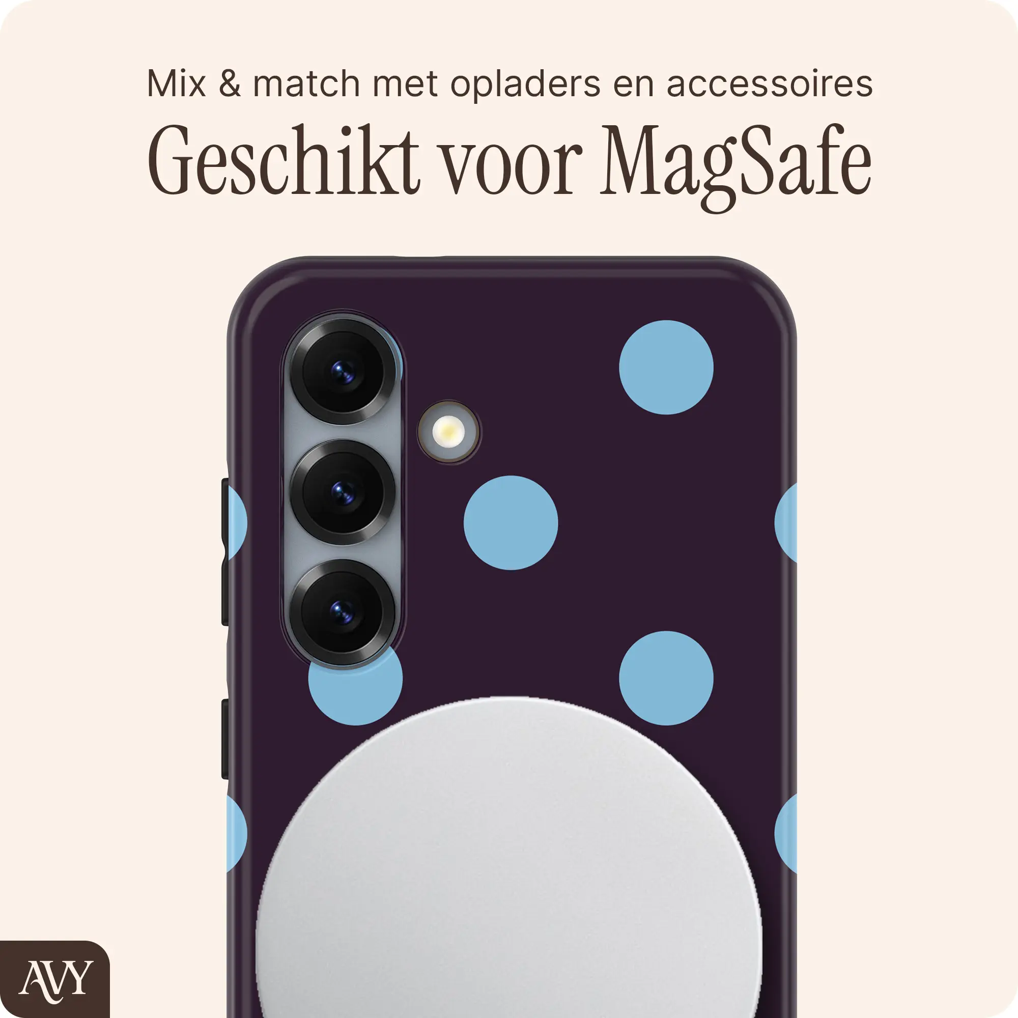AVY Samsung Galaxy S25 Plus Hoesje MagSafe Back Cover Blueberry Wine afbeelding 3
