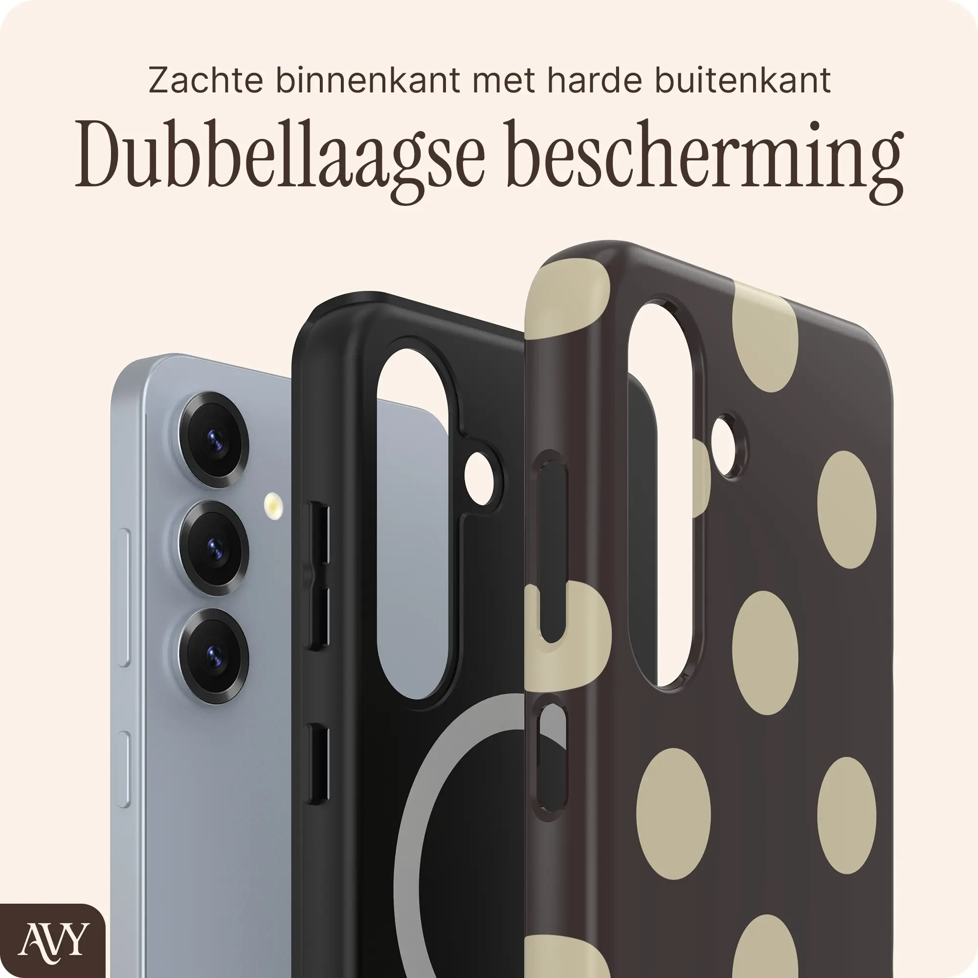 AVY Samsung Galaxy S25 Plus Hoesje MagSafe Back Cover Tiramisu afbeelding 2