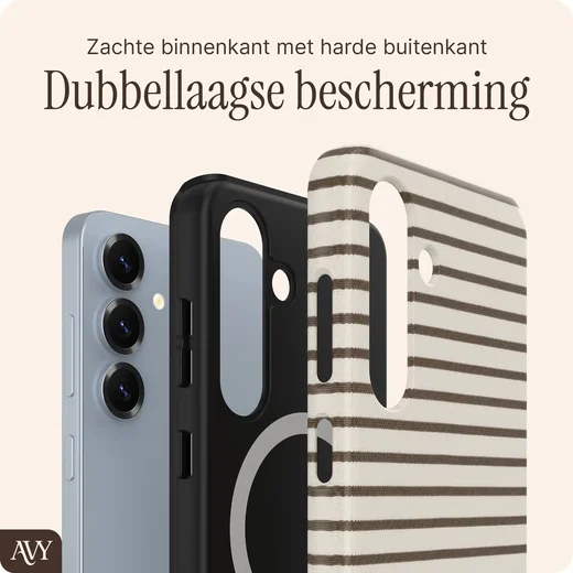 AVY Samsung Galaxy S25 Plus Hoesje MagSafe Back Cover Cafe Creme afbeelding 2