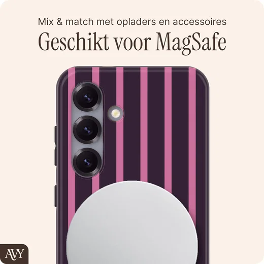 AVY Samsung Galaxy S25 Plus Hoesje MagSafe Back Cover Cherry Wine afbeelding 3