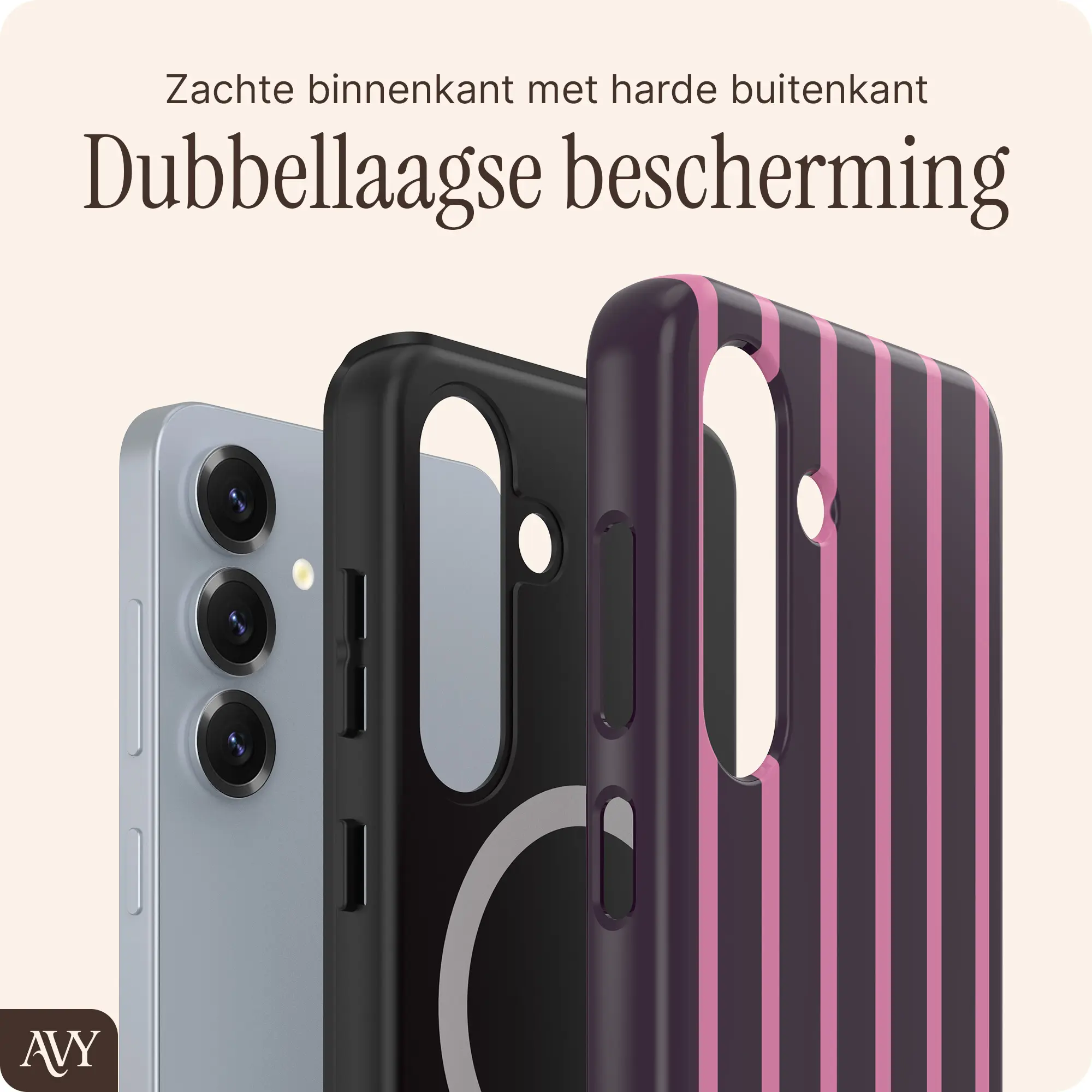 AVY Samsung Galaxy S25 Plus Hoesje MagSafe Back Cover Cherry Wine afbeelding 2