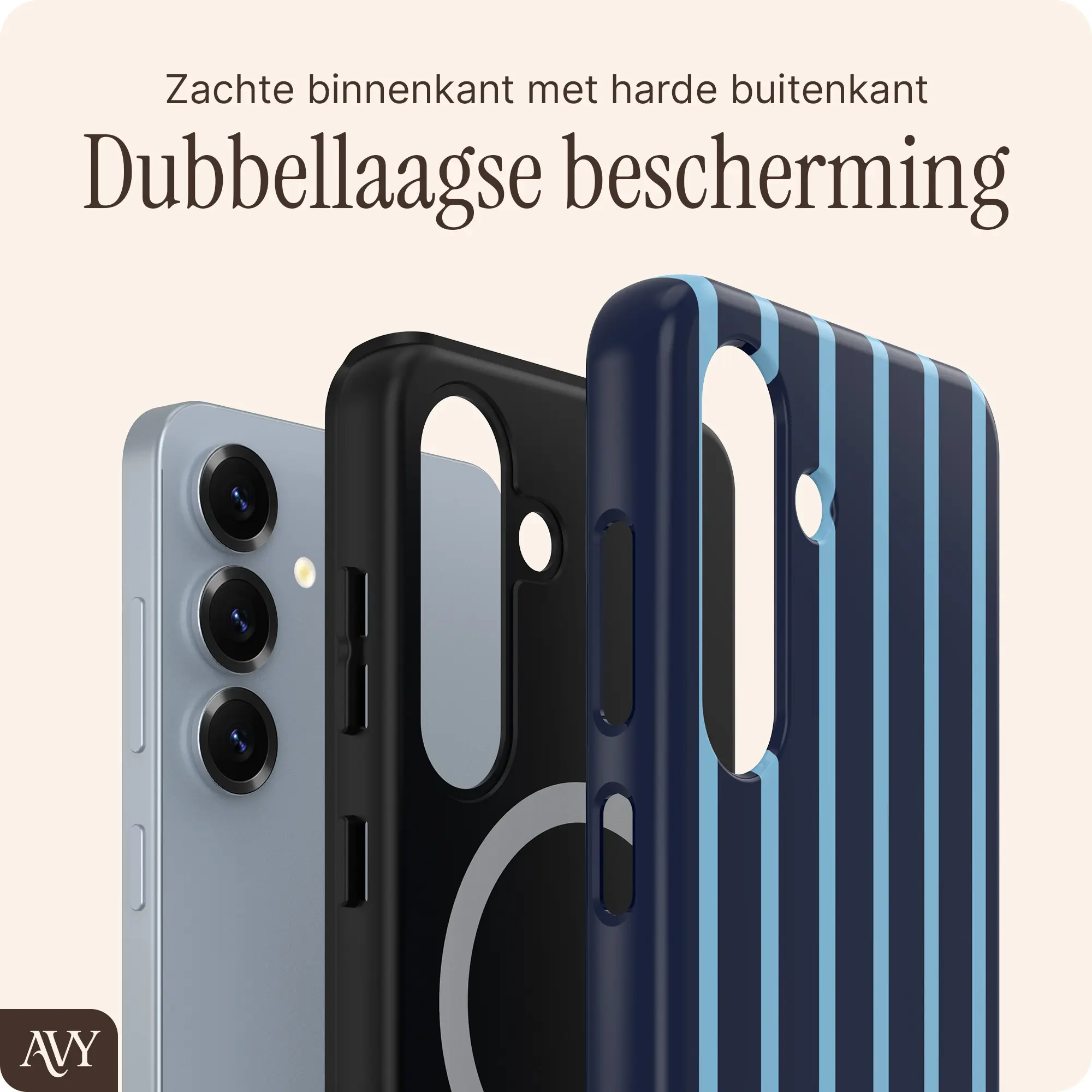 AVY Samsung Galaxy S25 Plus Hoesje MagSafe Back Cover Blue Society afbeelding 2