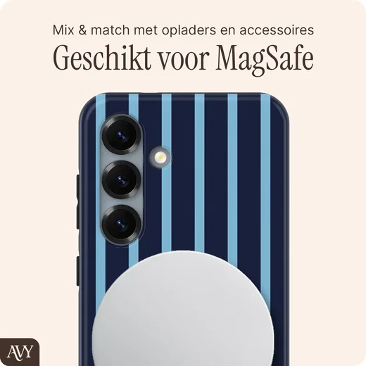 AVY Samsung Galaxy S25 Plus Hoesje MagSafe Back Cover Blue Society afbeelding 3