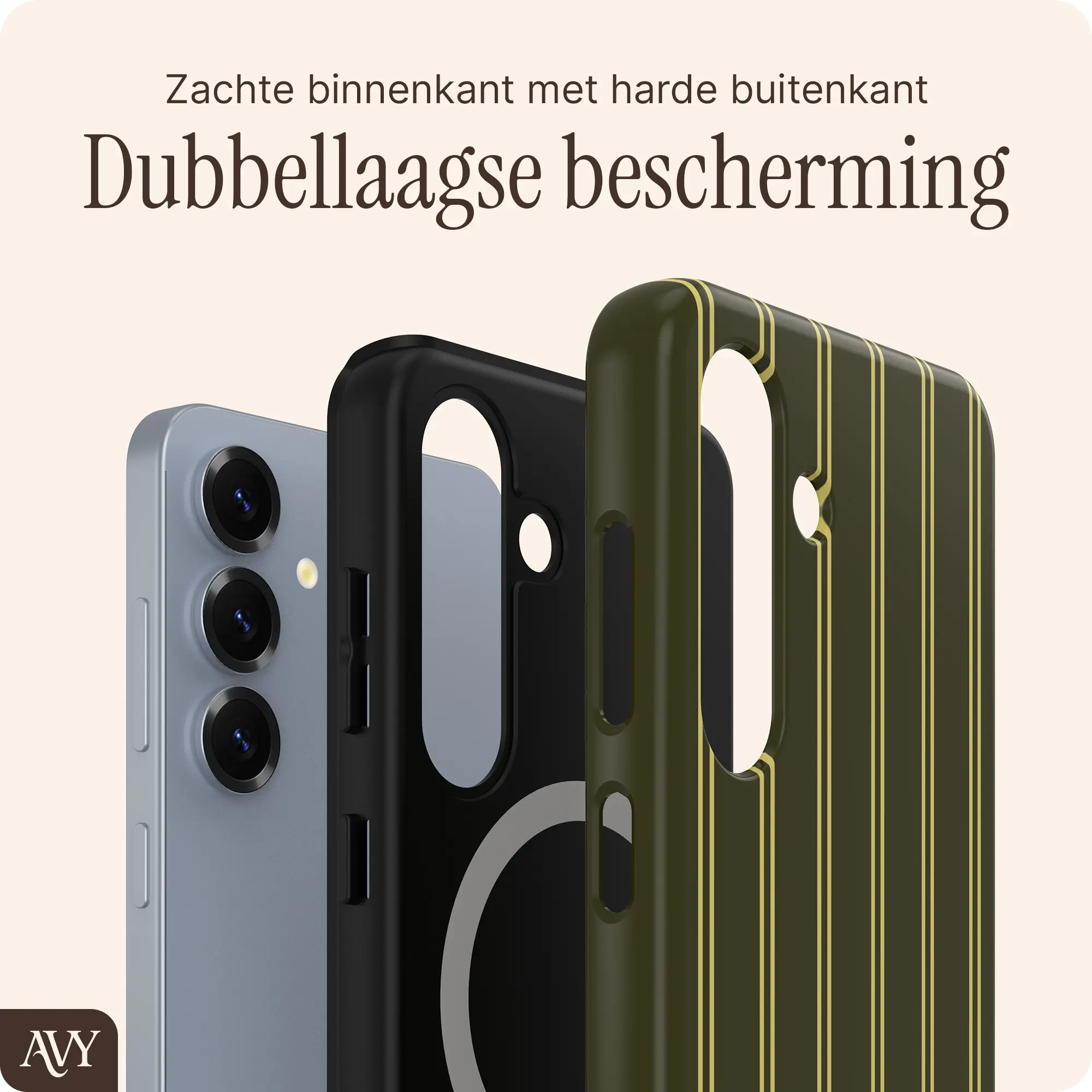 AVY Samsung Galaxy S25 Plus Hoesje MagSafe Back Cover Martini Olive afbeelding 2