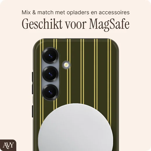 AVY Samsung Galaxy S25 Plus Hoesje MagSafe Back Cover Martini Olive afbeelding 3