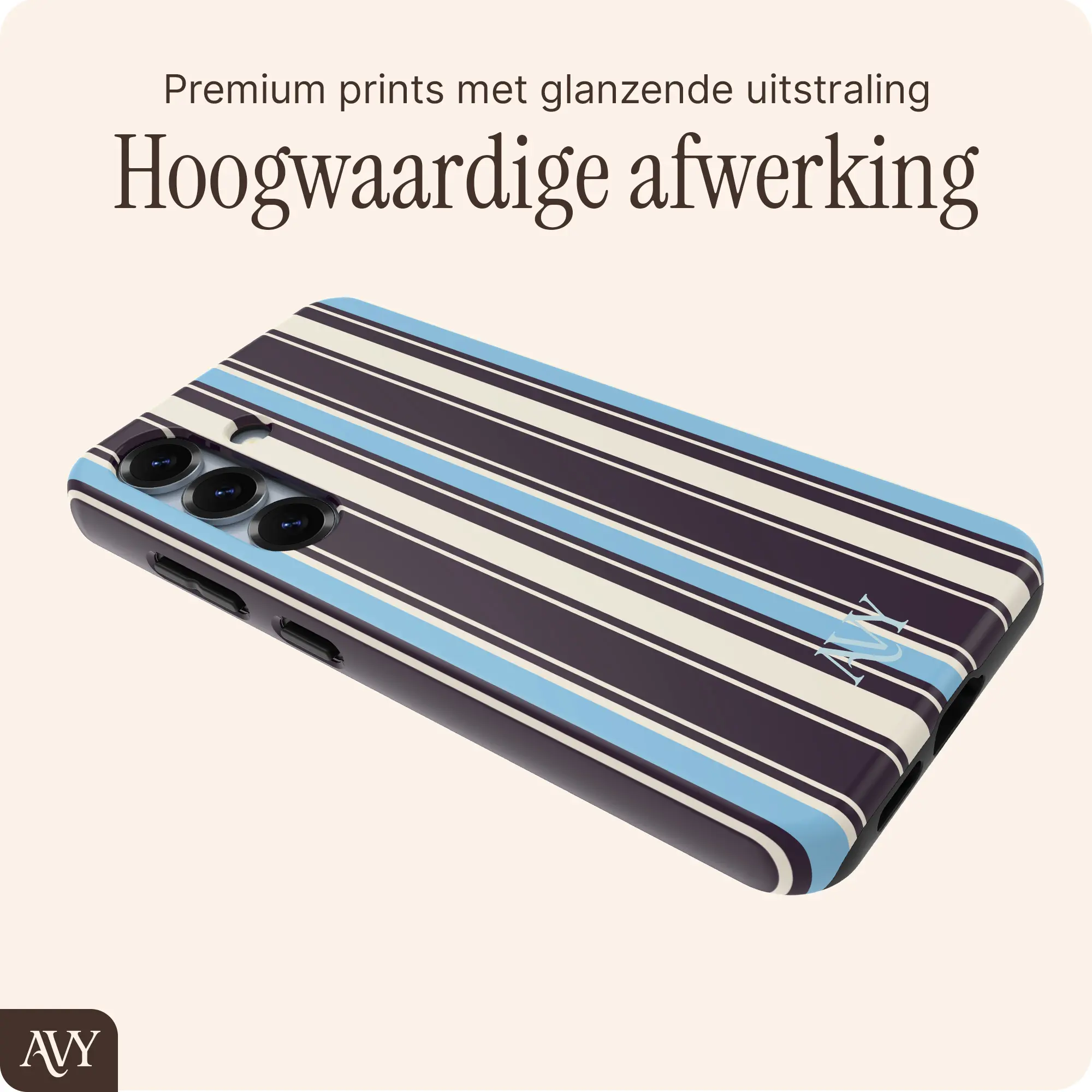 AVY Samsung Galaxy S25 Plus Hoesje MagSafe Back Cover Oxford Stripe afbeelding 5
