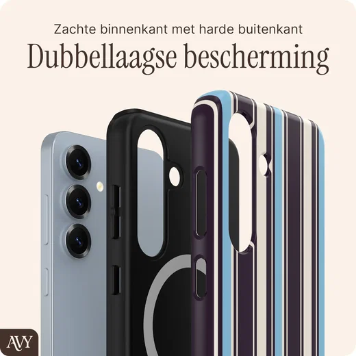 AVY Samsung Galaxy S25 Plus Hoesje MagSafe Back Cover Oxford Stripe afbeelding 2