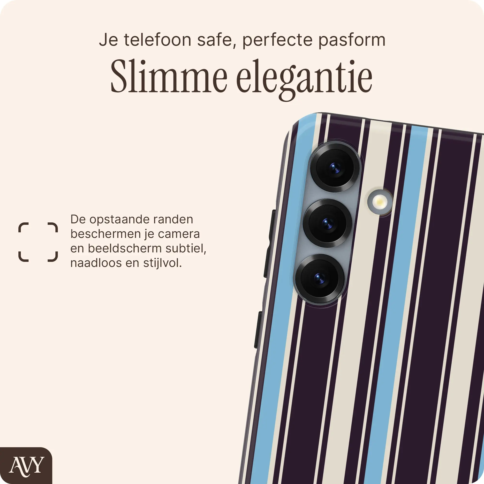 AVY Samsung Galaxy S25 Plus Hoesje MagSafe Back Cover Oxford Stripe afbeelding 4