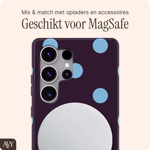 AVY Samsung Galaxy S25 Ultra Hoesje MagSafe Back Cover Blueberry Wine afbeelding 3