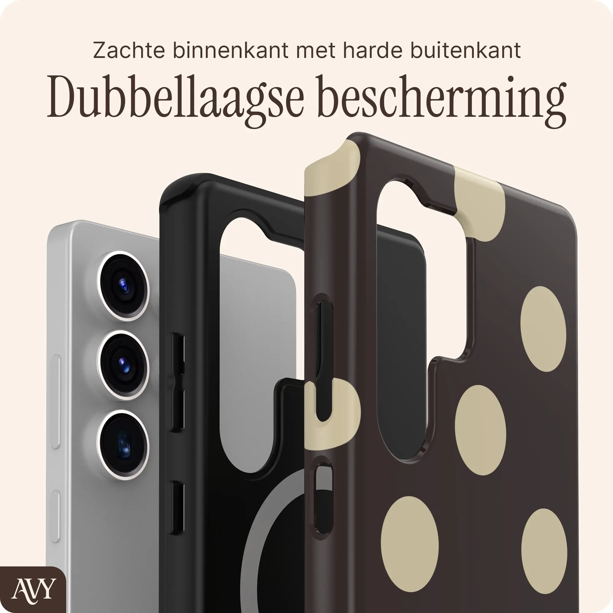 AVY Samsung Galaxy S25 Ultra Hoesje MagSafe Back Cover Tiramisu afbeelding 2