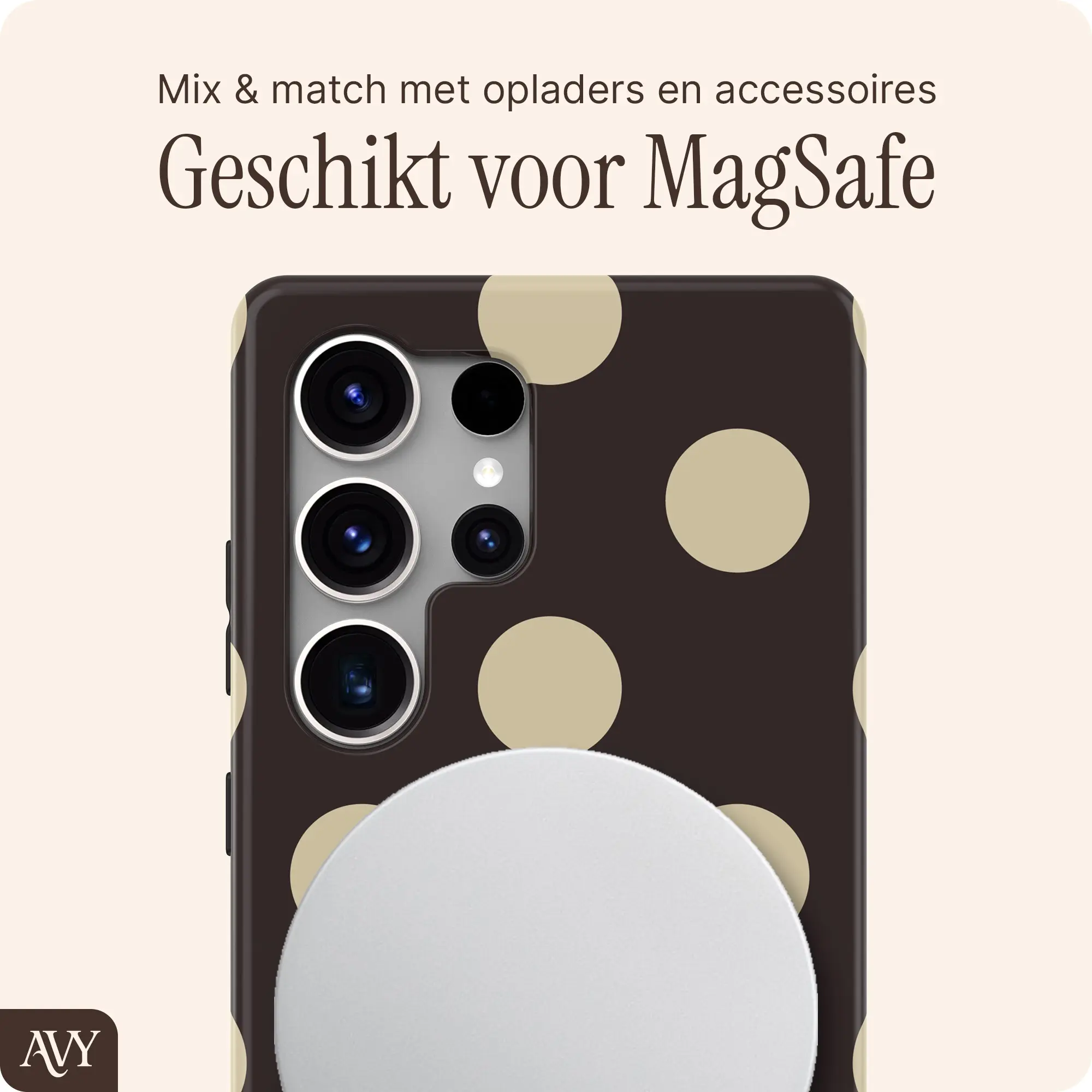 AVY Samsung Galaxy S25 Ultra Hoesje MagSafe Back Cover Tiramisu afbeelding 3