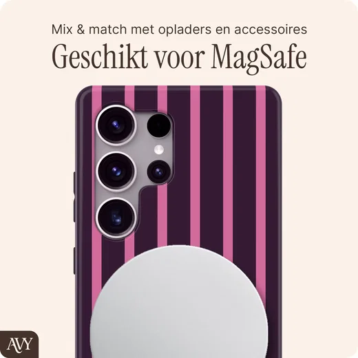 AVY Samsung Galaxy S25 Ultra Hoesje MagSafe Back Cover Cherry Wine afbeelding 3