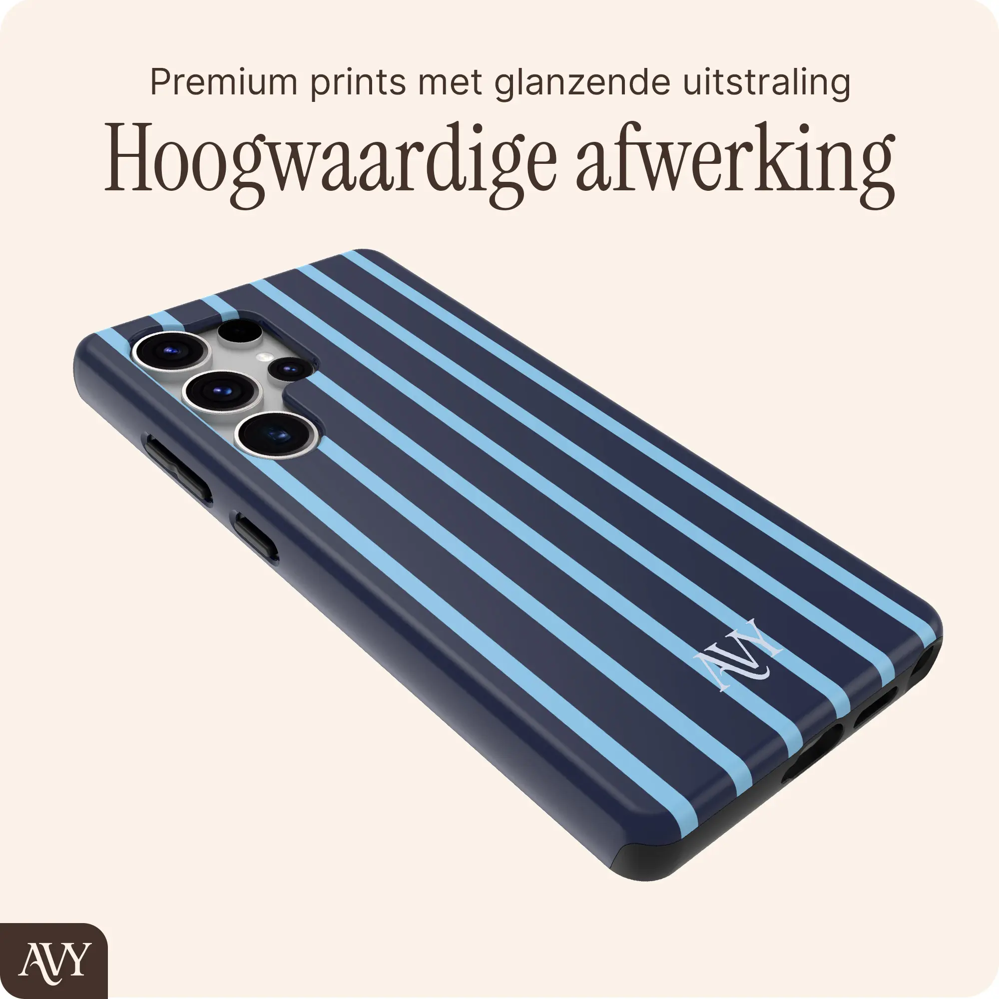 AVY Samsung Galaxy S25 Ultra Hoesje MagSafe Back Cover Blue Society afbeelding 5