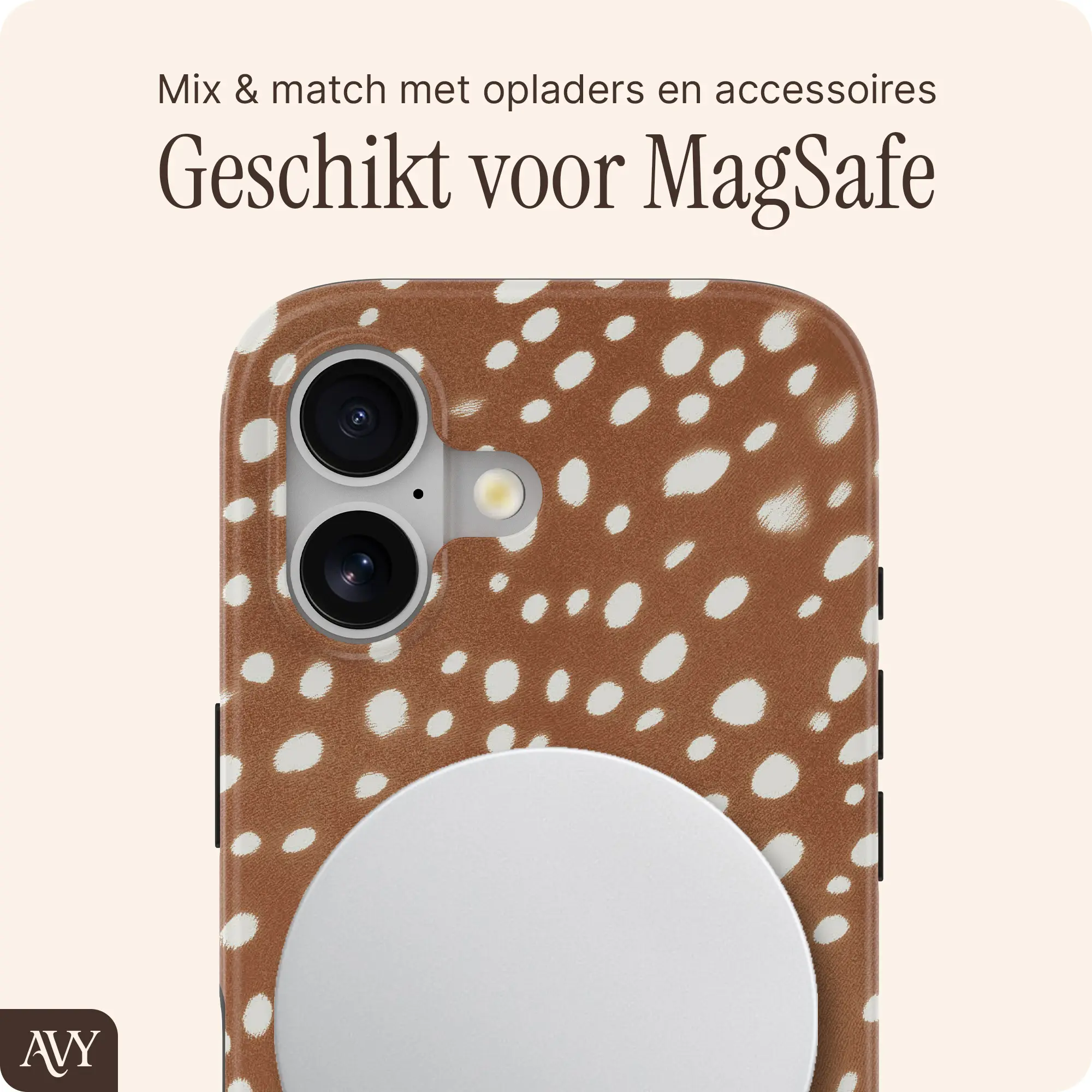 AVY Apple iPhone 16 Hoesje MagSafe Back Cover Bambi afbeelding 4