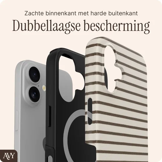 AVY Apple iPhone 16 Hoesje MagSafe Back Cover Cafe Creme afbeelding 2
