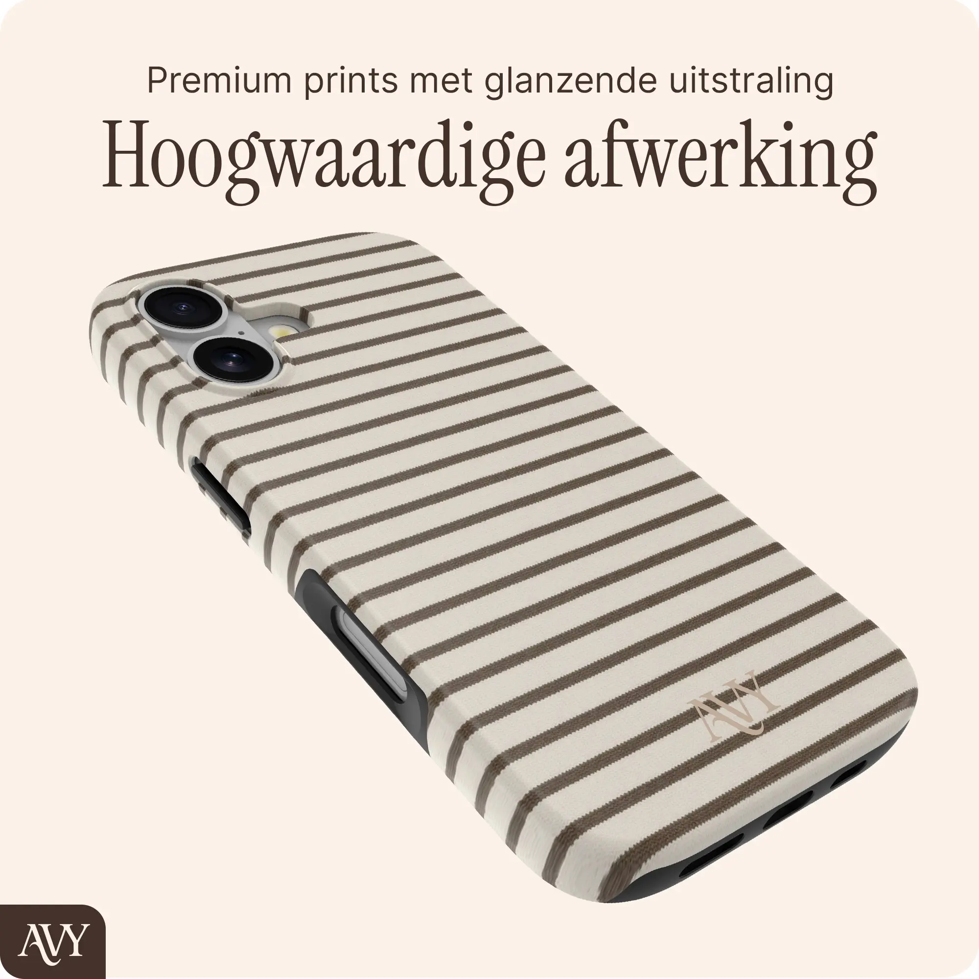 AVY Apple iPhone 16 Hoesje MagSafe Back Cover Cafe Creme afbeelding 6