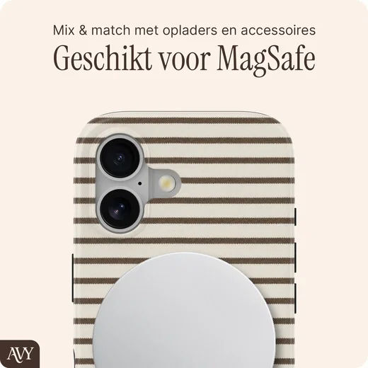 AVY Apple iPhone 16 Hoesje MagSafe Back Cover Cafe Creme afbeelding 4